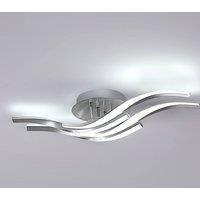 Pheashine LED Ceiling Light, 32W 6500K Cool White, Modern Wave-Shaped Fixture in Silver