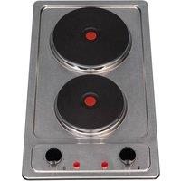 SIA 30cm Stainless Steel Compact 2 Zone Electric Solid Plate Domino Hob - PHP301SS in Silver