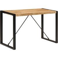 Berkfield Home Dining Table 120x55x76 cm Solid Rough Wood Mango in Brown | Size: 120 x 55 x 76 cm