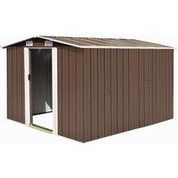 Berkfield Home Garden Shed 257x298x178 cm Metal Brown | Size: 257 x 298 x 178 cm