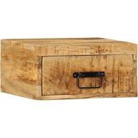 Berkfield Home Wall-mounted Bedside Cabinet Solid Rough Wood Mango in Brown