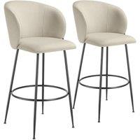 tectake Bar Stool Luana Cream/Black Set Of 2