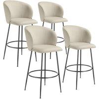tectake Bar Stool Luana Cream/Black Set Of 4