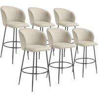 tectake Bar Stool Luana Cream/Black Set Of 6