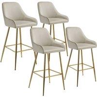 tectake Bar Stool Avane Cream/Gold Set Of 4