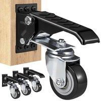 VEVOR Heavy Duty Caster Wheels Set of 4 74.8kg Load Capacity in Black