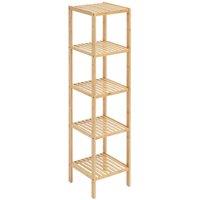 VEVOR Natural 5-Tier Shelving Unit Standing Shelf for Home in Brown