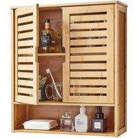 VEVOR Stylish Bathroom Wall Cabinet with Adjustable Shelf in Brown