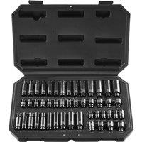 VEVOR Durable Socket Set 48 Piece Deep & Shallow Cr-Mo Alloy Steel in Black