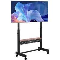 VEVOR Sturdy Rolling TV Stand Height Adjustable Portable Monitor Cart in Black