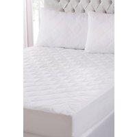 BHS Hotel Collection Cotton Mattress Protector in White | Size: King