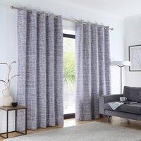 Portfolio Home Maine Geometric Abstract Fully Lined Eyelet Curtain Set 2 Panel Pair in Grey | Size: 229 cm width x 229 cm drop