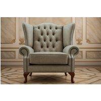 Somnior Classic Chesterfield Arm Chair Dapple Fabric UK Manufactured in Stone | Size: 1 Seater