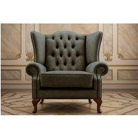 Somnior Classic Chesterfield Arm Chair Dapple Fabric UK Manufactured in Charcoal | Size: 1 Seater