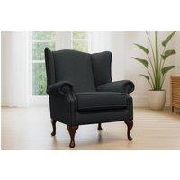 Somnior Hudson Sherpa Fabric Wingback Accent Arm Chair Manufactured in UK in Charcoal | Size: 1 Seater