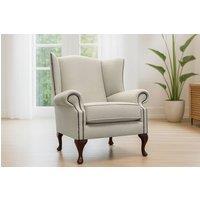 Somnior Hudson Sherpa Fabric Wingback Accent Arm Chair Manufactured in UK in Light Grey | Size: 1 Seater