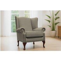 Somnior Hudson Sherpa Fabric Wingback Accent Arm Chair Manufactured in UK in Stone | Size: 1 Seater