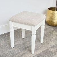 Melody Maison Ivory Cushioned Dressing Table Stool - Daventry Ivory Range in Off-White
