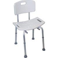 Loops Shower Stool with Integrated Handles & Back - Aluminium Frame - Anti Slip Feet