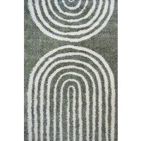 THE RUGS Moodi Rainbow Design Shaggy Soft High Pile Living Room Rug Runner in Green | Size: 80 cm x 300 cm