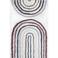 THE RUGS Moodi Rainbow Design Shaggy Soft High Pile Living Room Rug Runner | Size: 200 cm x 290 cm