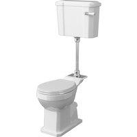 Balterley Traditional Comfort Height Toilet Mid Level Cistern & Soft Close Seat in White