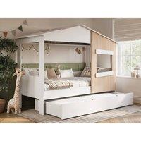 Flair Dreamland House Bed with Trundle in White | Size: Single
