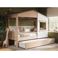 Flair Dreamland House Bed with Trundle in Light Oak | Size: Single