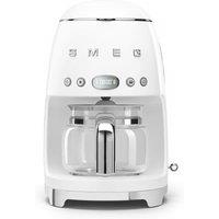 Smeg EEJB299 Retro Kitchen Set, 1.4L Drip Coffee Machine & Induction Milk Frother, DCF02WHUK + MFF11WHUK, White | Size: A