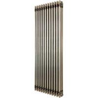 Monstershop Traditional 3 Column Radiator - 1500 x 560mm - Raw Metal in Silver