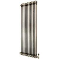 Monstershop Traditional 2 Column Radiator & Valves - 1500mm x 560mm - Raw Metal in Silver