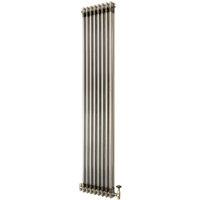 Monstershop Traditional 2 Column Radiator & Valves - 1800mm x 380mm - Raw Metal in Silver