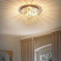 Wyld and Coco 35cm Glam Chandelier - Polished Chrome Frame with Crystal Pendants in Clear