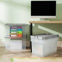Wham Crystal 60L Clear Box & Stronger Lid PK5 in Silver