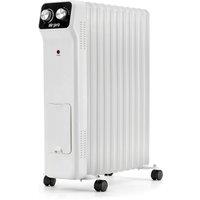 Air Pro Oil-Filled Electric Radiator 2500W, Adjustable Thermostat, 3 Settings in White