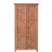 Cabinet Bits Padua 2 Door Wardrobe Brass Knob in Brown
