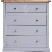 Cabinet Bits Rocca 5 Drawer Chest of Drawers Brass Knob in Grey