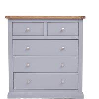 Cabinet Bits Rocca 5 Drawer Chest of Drawers Chrome Knob in Grey