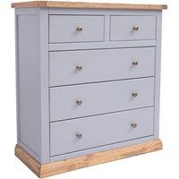 Cabinet Bits Bicarri 5 Drawer Chest of Drawers Brass Knob in Grey