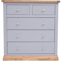 Cabinet Bits Biccari 5 Drawer Chest of Drawers Chrome Knob in Grey