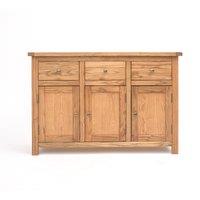 Cabinet Bits Trivento Light Wood 3 Drawer 3 Door Sideboard Brass Knob in Light Brown