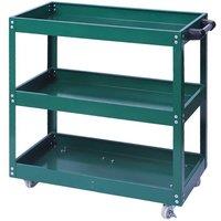 Hygrad Built to Survive 3 Tier Garage Trolley Workshop Tool Storage Wheel Cart Shelf in Green
