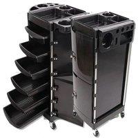 Hygrad Built to Survive Barber Salon Beauty Salon Lockable Trolley Cabinet Storage Cart in Black