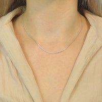 The Colourful Aura 925 Sterling Silver Plain Braided Thin Unisex Chain Choker Necklace