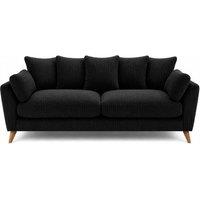 SOFASELECTION UK Harlow Jumbo Cord 3 Seater Sofa, Modern Tailored Design in Black | Size: 3 Pack