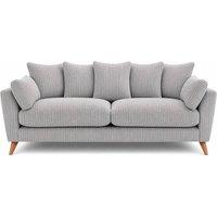 SOFASELECTION UK Harlow Jumbo Cord 3 Seater Sofa, Modern Tailored Design in Silver | Size: 3 Pack