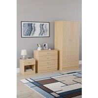 Home Discount Vida Designs Riano 3 Piece Bedroom Set with 4 Drawer Chest & Wardrobe in Brown