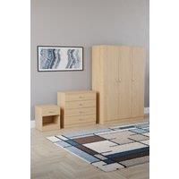 Home Discount Vida Designs Riano 3Pc Bedroom Set - 4 Drawer Chest, 3 Door Wardrobe in Brown