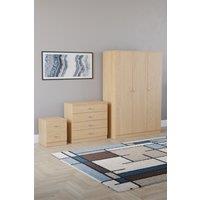 Home Discount Vida Designs Riano 3Pc Bedroom Set - 2 Drawer Bedside, 3 Door Wardrobe in Brown