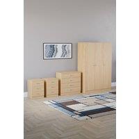 Home Discount Vida Designs 4Pc Bedroom Set 2x3Drawer Bedside, 4Drawer, 3 Dr Wardrobe in Brown